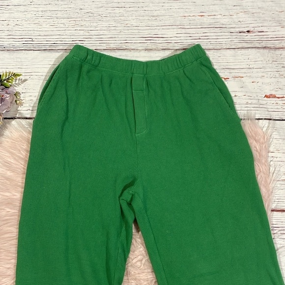 NWT Monrow Thermal Wide Leg Slit Side Pants Clover - Picture 5 of 9